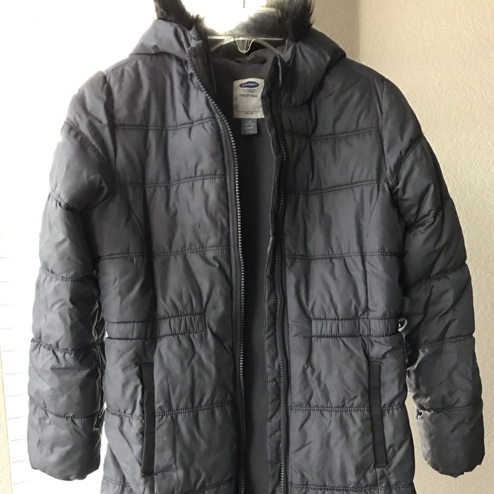 Size L (Age 10-12), Bust:36", Girls Puffer Down Jacket